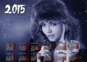  Календарь на 2015 год - Красивая девушка зимой 